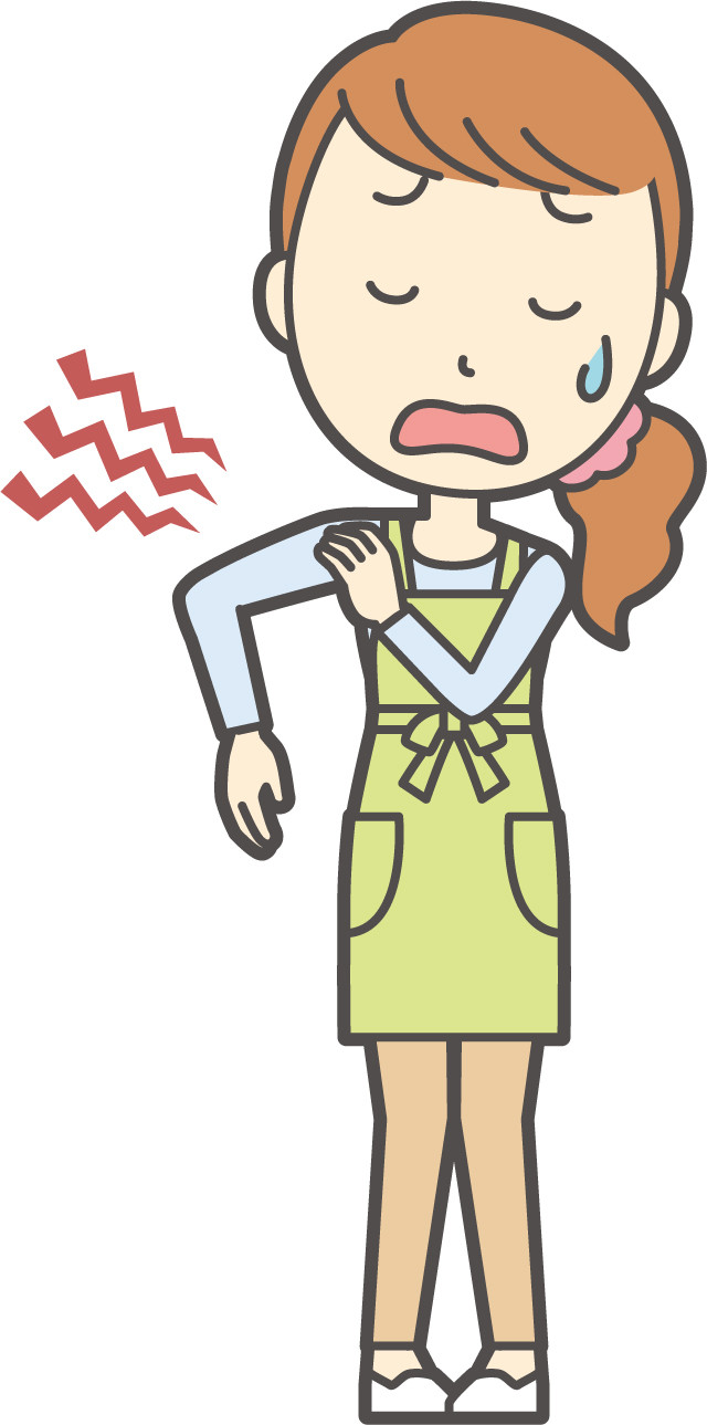 肘の痛みの女性